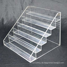 6 Tiers Clear Perspex Display Regal, OEM / ODM Acryl Pop Display Ständer